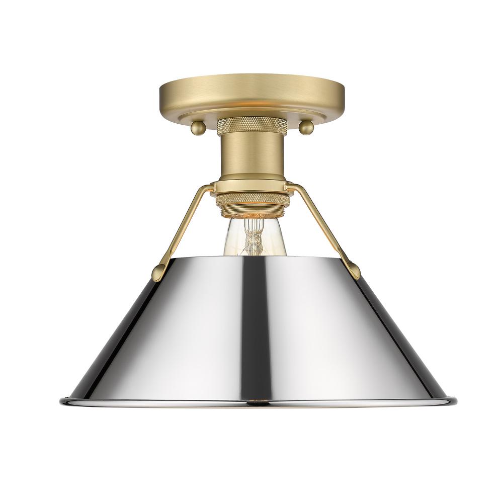 Orwell BCB Flush Mount in Brushed Champagne Bronze with Chrome shade