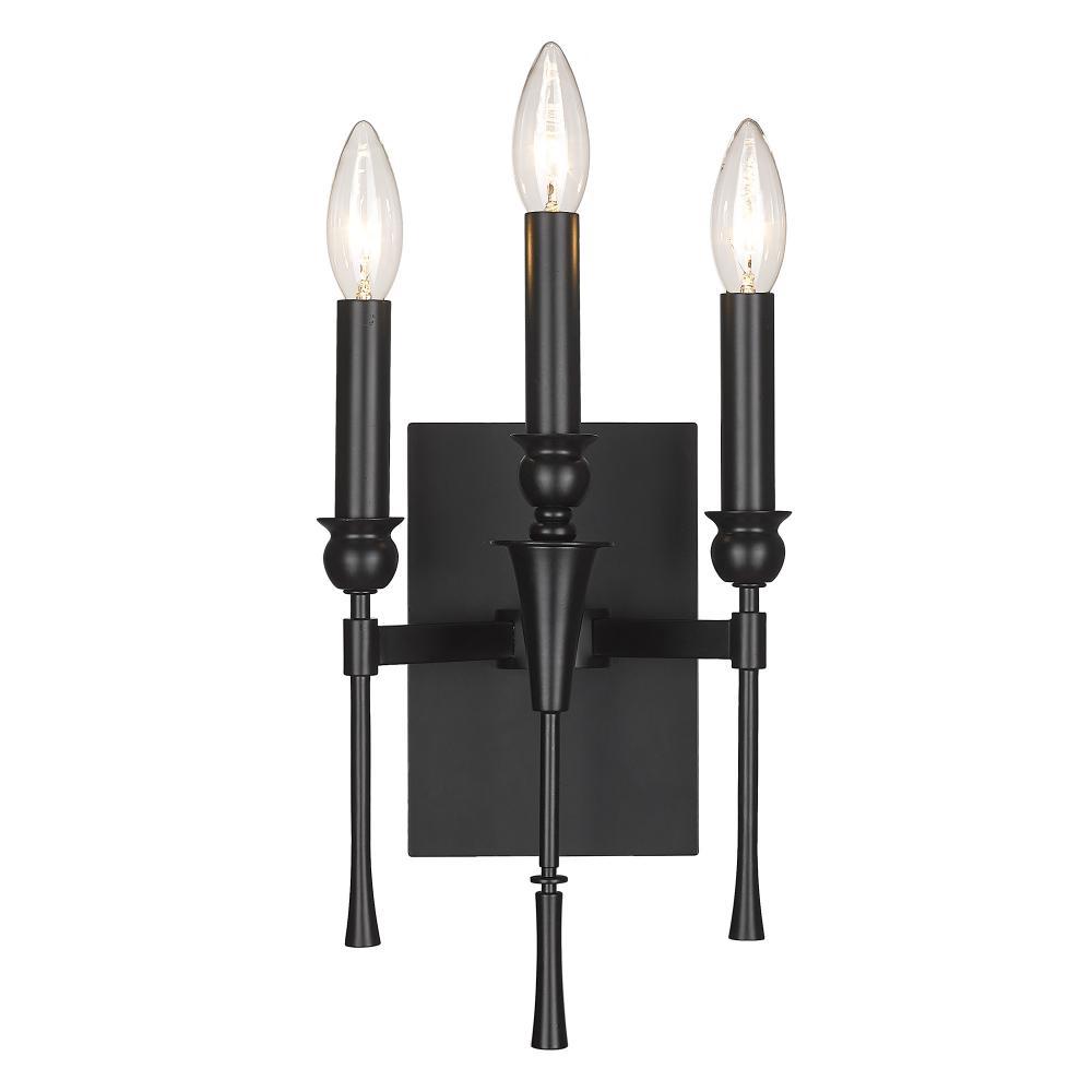 Landon 3 Light Wall Sconce in Matte Black