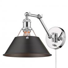  3306-A1W CH-RBZ - Orwell CH 1 Light Articulating Wall Sconce in Chrome with Rubbed Bronze shade