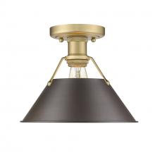 Golden 3306-FM BCB-RBZ - Orwell 1-Light Flush Mount in Brushed Champagne Bronze with Rubbed Bronze