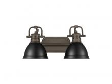 Golden 3602-BA2 RBZ-BLK - Duncan 2-Light Bath Vanity in Rubbed Bronze with Matte Black