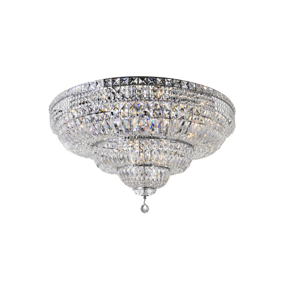 Stefania 21 Light Bowl Flush Mount With Chrome Finish