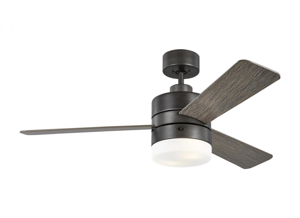 Era 44" Dimmable LED Indoor/Outdoor Aged Pewter Ceiling Fan with Light Kit, Remote Control and M