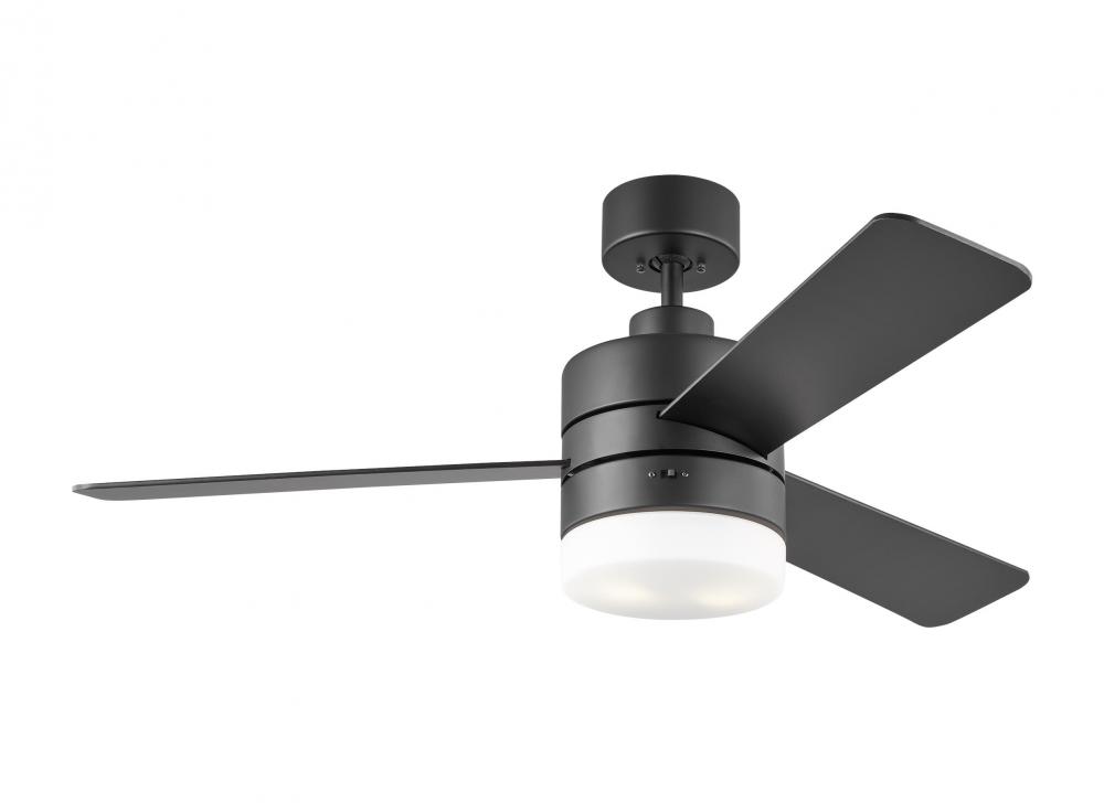 Era 44" Dimmable LED Indoor/Outdoor Midnight Black Ceiling Fan with Light Kit, Remote Control an