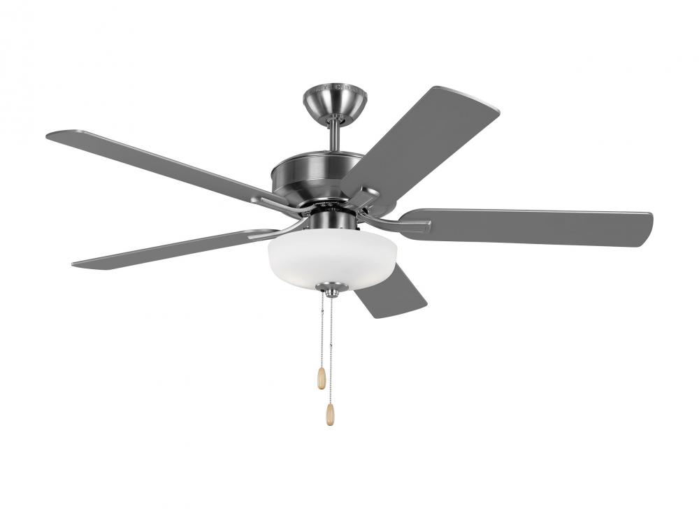 Linden 52'' traditional dimmable LED indoor brushed steel silver ceiling fan with light kit