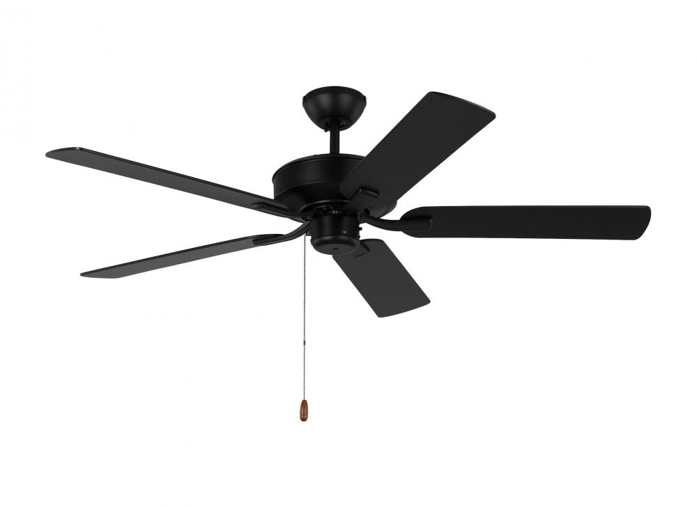 Linden 52'' traditional indoor midnight black ceiling fan with reversible motor