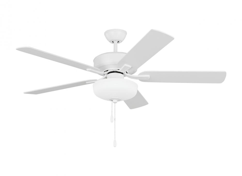 Linden 52'' traditional dimmable LED indoor matte white ceiling fan with light kit and rever