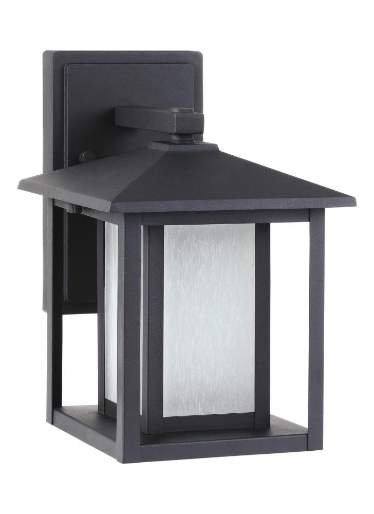 Hunnington contemporary 1-light outdoor exterior small led outdoor wall lantern in black finish with