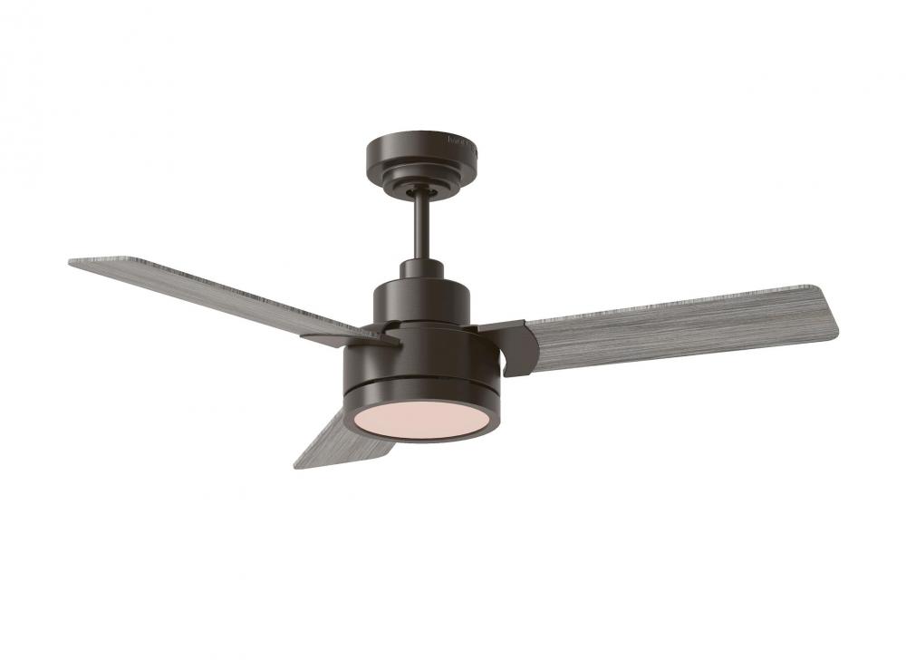 Jovie 44" Dimmable Indoor/Outdoor Integrated LED Indoor Aged Pewter Ceiling Fan with Light Kit W