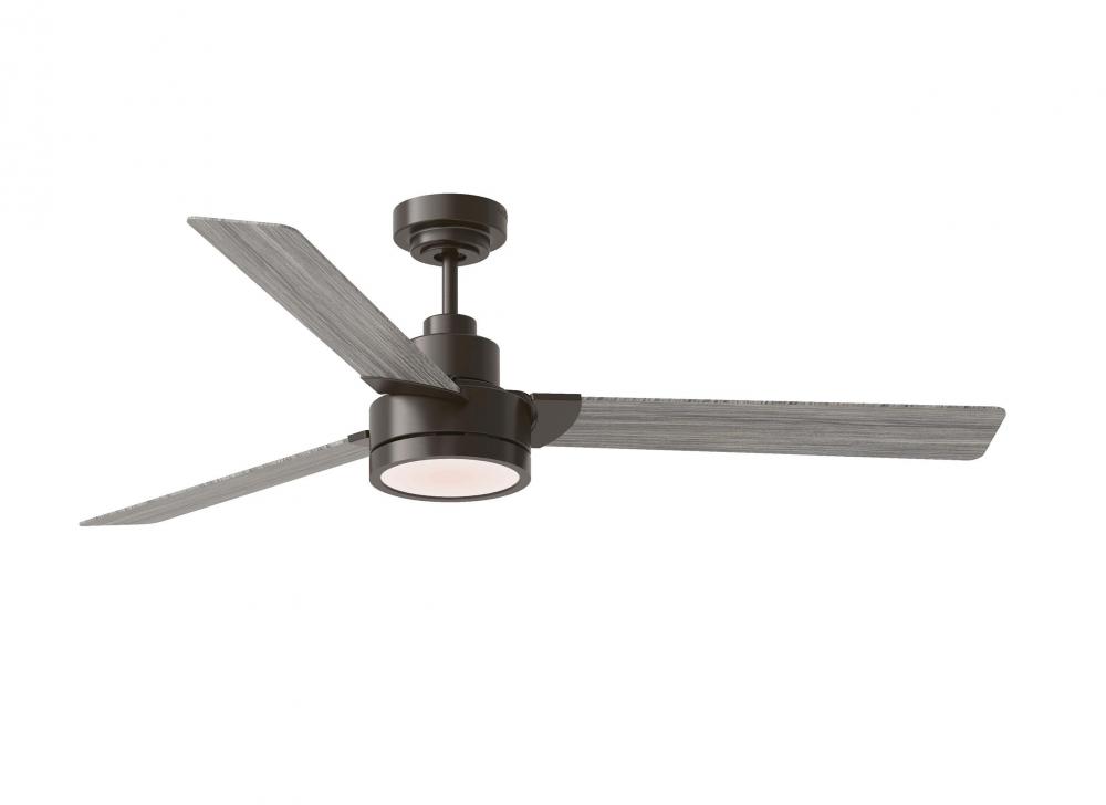 Jovie 58" Dimmable Indoor/Outdoor Integrated LED Aged Pewter Ceiling Fan with Light Kit, Handhel
