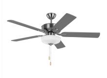 Generation Lighting 5LD52BSD - Linden 52'' traditional dimmable LED indoor brushed steel silver ceiling fan with light kit