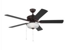 Generation Lighting 5LDO52BZD - Linden 52'' traditional dimmable LED indoor/outdoor bronze ceiling fan with light kit and re