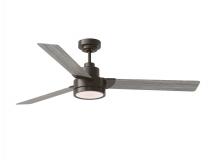 Generation Lighting 3JVR58AGPD - Jovie 58" Dimmable Indoor/Outdoor Integrated LED Aged Pewter Ceiling Fan with Light Kit, Handhel