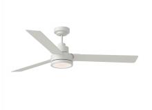 Generation Lighting 3JVR58RZWD - Jovie 58" Dimmable Indoor/Outdoor Integrated LED Matte White Ceiling Fan with Light Kit, Handhel
