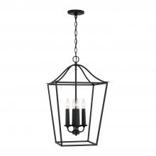  550641BI - 4-Light Foyer Pendant Lantern in Black Iron