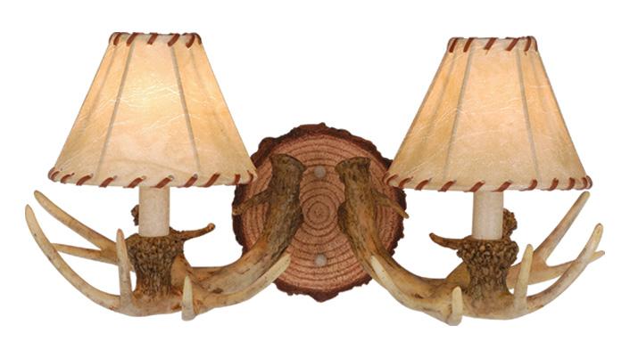 Lodge 2L Antler Wall Light Noachian Stone