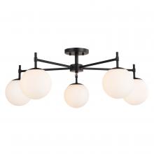  C0297 - Armitage 32-in 5 Light Semi-Flush Mount Matte Black