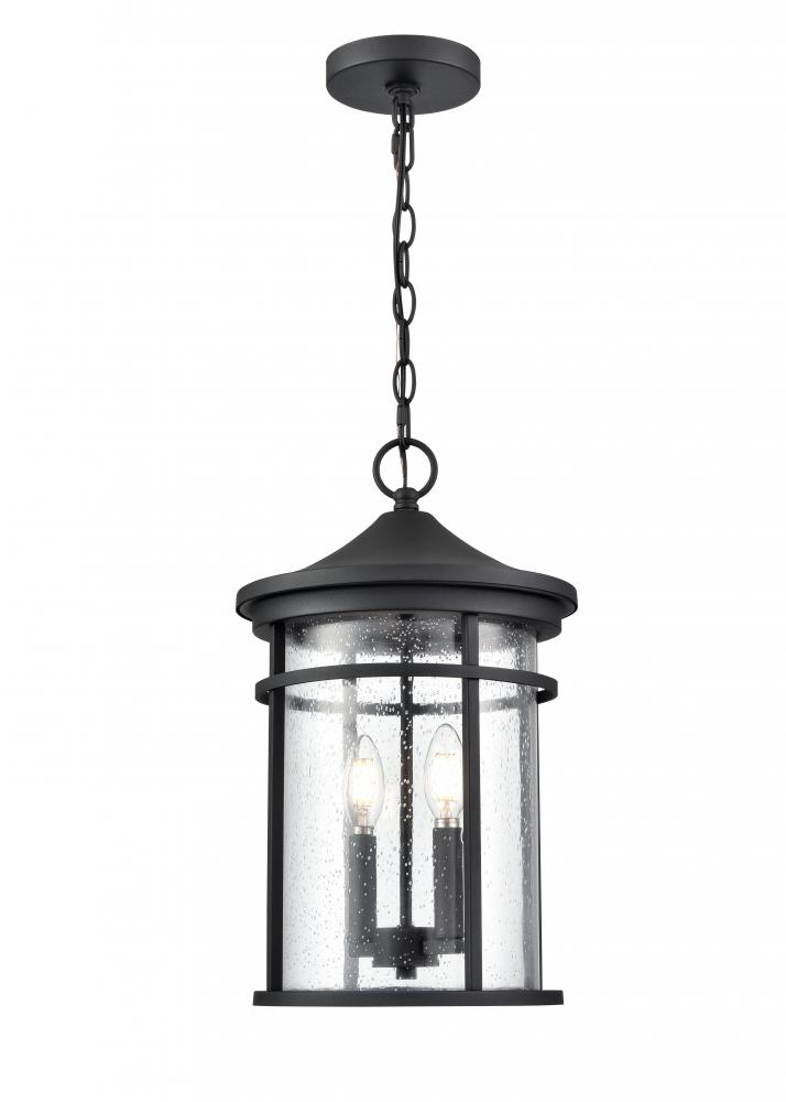 Namath 2-Light Outdoor Hanging Lantern Textured Black