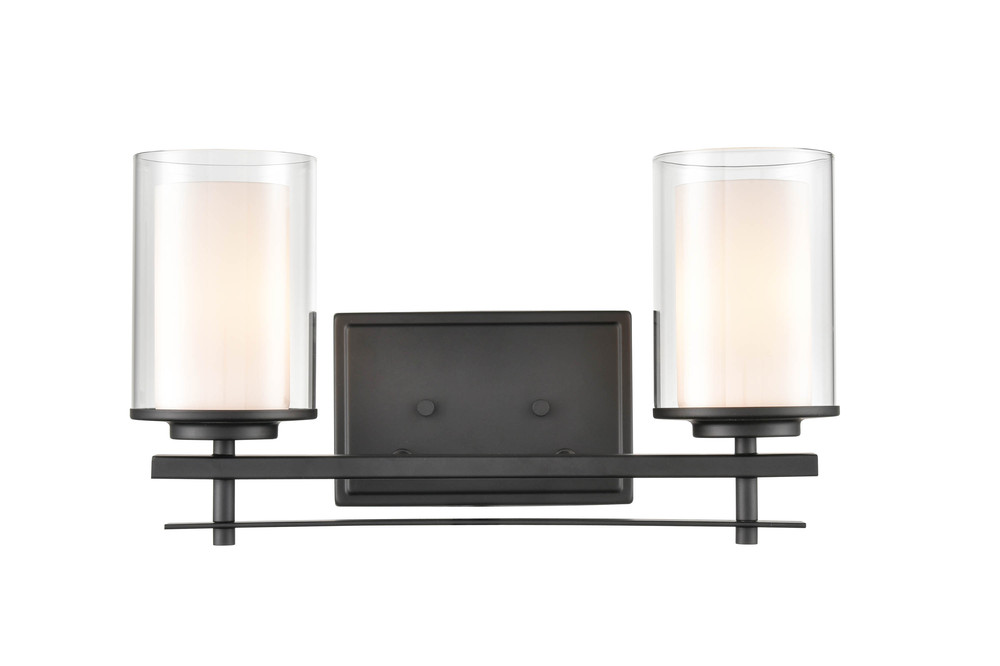 Huderson 2-Light Vanity Matte Black