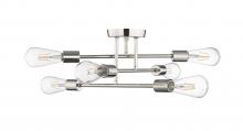  4256-PN - Decco 6-Light Semi-Flush Ceiling Mount Polished Nickel