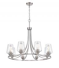  9728-BN - Ashford 8-Light Chandelier Ceiling Light Brushed Nickel