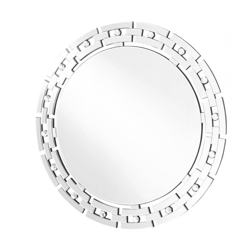 Sparkle 36 In. Contemporary Round Mirror in Clear