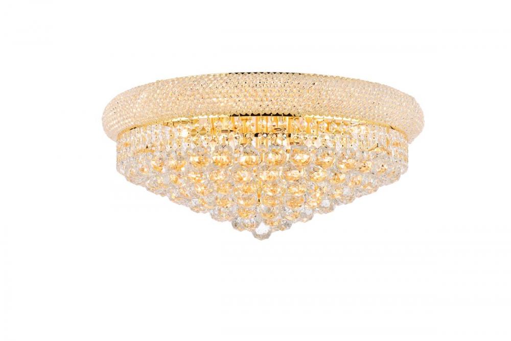 Primo 12 Light Gold Flush Mount Clear Royal Cut Crystal