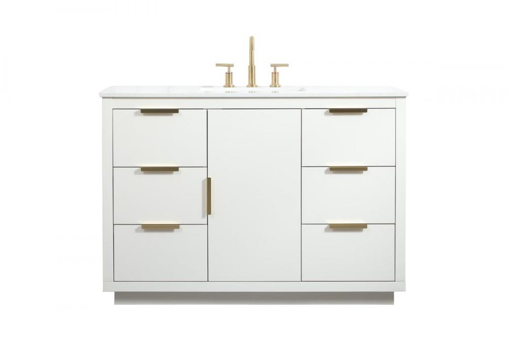 48 Inch Single Bathroom Vanity in White