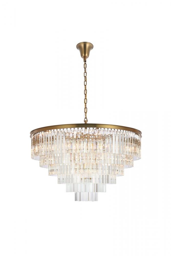 Sydney 44 Inch Round Crystal Chandelier in Satin Gold