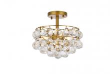 Elegant 1107F12BR - Savannah 12 Inch Flush Mount in Brass