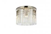 Elegant 1208F20PN/RC - Sydney 6 light polished nickel Flush Mount Clear Royal Cut Crystal