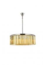  1208G43PN-GT/RC - Sydney 10 Light Polished Nickel Chandelier Golden Teak (Smoky) Royal Cut Crystal