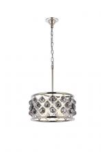  1214D16PN-SS/RC - Madison 4 Light Polished Nickel Pendant Silver Shade (Grey) Royal Cut Crystal