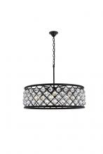 Elegant 1214D32MB/RC - Madison 8 Light Matte Black Chandelier Clear Royal Cut Crystal