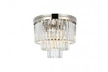  1231F20PN/RC - Sydney 9 Light Polished Nickel Flush Mount Clear Royal Cut Crystal