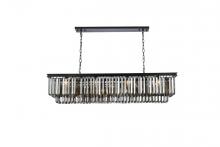  1232D60MB-SS/RC - Sydney 12 Light Matte Black Chandelier Silver Shade (Grey) Royal Cut Crystal