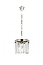  1238D12PN/RC - Sydney 3 Light Polished Nickel Pendant Clear Royal Cut Crystal