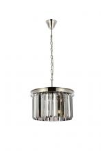  1238D16PN-SS/RC - Sydney 3 Light Polished Nickel Pendant Silver Shade (Grey) Royal Cut Crystal