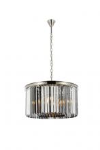  1238D26PN-SS/RC - Sydney 8 Light Polished Nickel Chandelier Silver Shade (Grey) Royal Cut Crystal