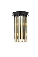  1238W8MB-GT/RC - Sydney 2 Light Matte Black Wall Sconce Golden Teak (Smoky) Royal Cut Crystal