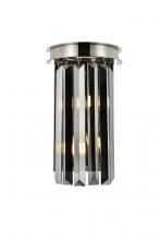  1238W8PN-SS/RC - Sydney 2 Light Polished Nickel Wall Sconce Silver Shade (Grey) Royal Cut Crystal