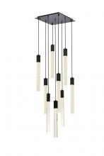 Elegant 2066D20BK - Weston 9 Lights Pendant in Black