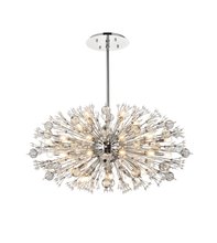 Elegant 2500D42C - Vera 42 Inch Crystal Starburst Oval Pendant in Chrome