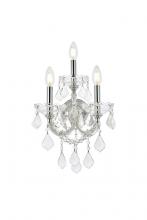 Elegant 2800W3C/RC - Maria Theresa 3 Light Chrome Wall Sconce Clear Royal Cut Crystal