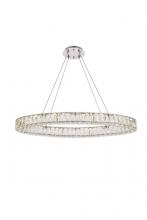 Elegant 3503D36C - Monroe 36 Inch LED Oval Single Pendant in Chrome