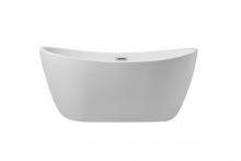  BT10354GW - 54 inch soaking double slipper bathtub in glossy white