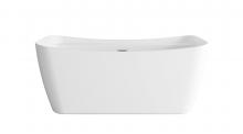  BT10459GW-BNK - 59 inch Soaking Bathtub in Glossy White with Brushed Nickel Trim