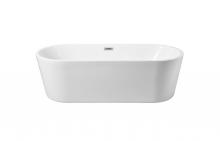  BT10665GW - 65 inch soaking roll top bathtub in glossy white