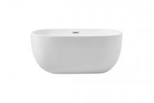  BT10754GW - 54 inch soaking roll top bathtub in glossy white