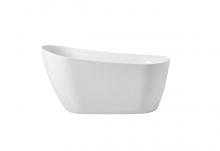  BT10854GW - 54 inch soaking Single slipper bathtub in glossy white